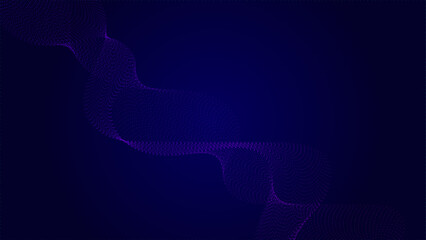 Vector abstract dynamic, wave - flow mesh particles pattern and dot on dark blue background. Illustration design futuristic, network technology background. Modern digital datum and science concept © LifeJourney