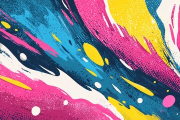 Abstract painting with vibrant colors and dynamic brushstrokes