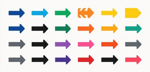Collection of colorful directional arrows