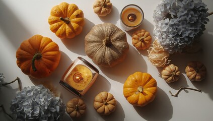 Flat Lay Orange Pumpkins Melted