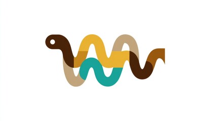 Geometric snake design with overlapping colors