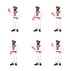 Cartoon Set Collection Adult Marine Simple Logo Design Icon Digital