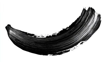 Fototapeta premium Black paint stroke, curved, isolated