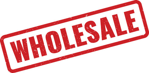 Red Rubber Stamp Impression with the Word Wholesale