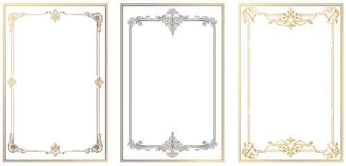 Ornate Rectangular Frames in Gold, Silver, and Beige