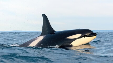 Orca surfacing ocean wildlife photography.