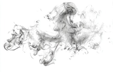 Abstract smoky shapes against white background