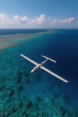 Obraz premium underwater drone silently observes rare marine creatures in their natural habitat