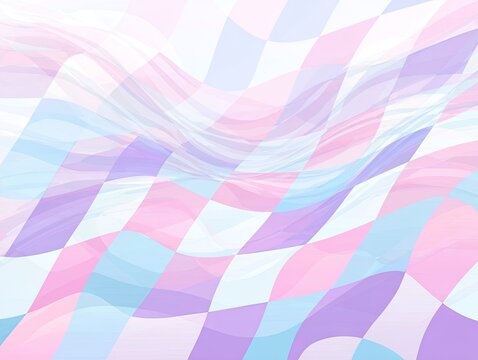 Checkered flag, pastel colors, flowing, abstract