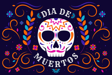 background illustration for celebrate dia de muertos