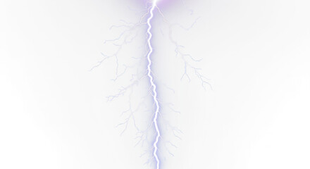Lightning Bolt Strike, Lightning, Thunder Bolt, Thunderstorm Effect, Light Bolt Effect, Lightning Bolts - Isolated On PNG Cutout or Transparent and White Background