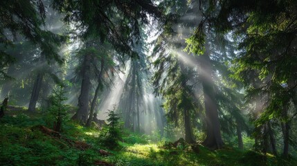 Forest Sunlight Through Trees