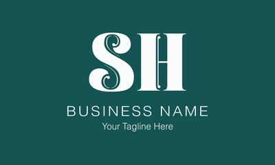 SH S sh initial logo | initial based abstract modern minimal creative logo, vector template image. luxury logotype logo, real estate homie logo. typography logo. initials logo