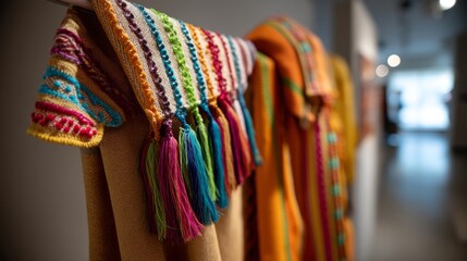 Thought-Provoking Art Exhibit on Cultural Appropriation Impacting Indigenous and Marginalized Communities, Bathed in Morning Light, Wide Shot with Macro Focus and Flat Lay Composition