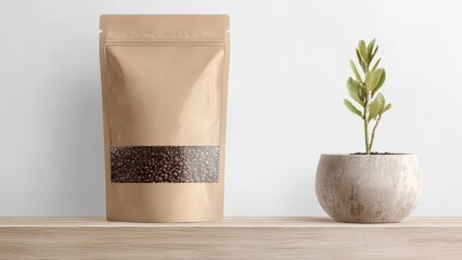 Eco-packaging with plant inclusion for organic promotions and modern content