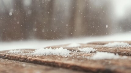 Snow-dusted wooden texture for festive promotions and artistic compositions