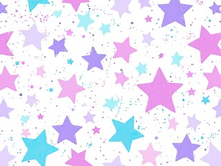 Pastel stars and dots pattern on white background