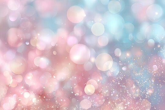 Soft, pastel-toned abstract background with bokeh and glitter - Powered by Adobe