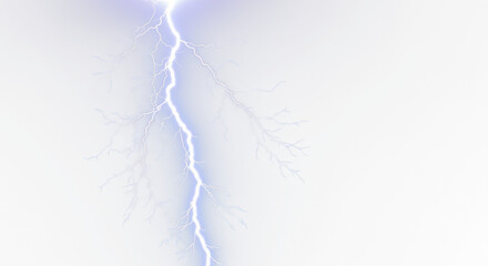 Lightning Bolt Strike, Lightning, Thunder Bolt, Thunderstorm Effect, Light Bolt Effect, Lightning Bolts - Isolated On PNG Cutout or Transparent and White Background