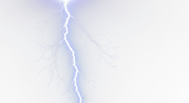 Lightning Bolt Strike, Lightning, Thunder Bolt, Thunderstorm Effect, Light Bolt Effect, Lightning Bolts - Isolated On PNG Cutout or Transparent and White Background