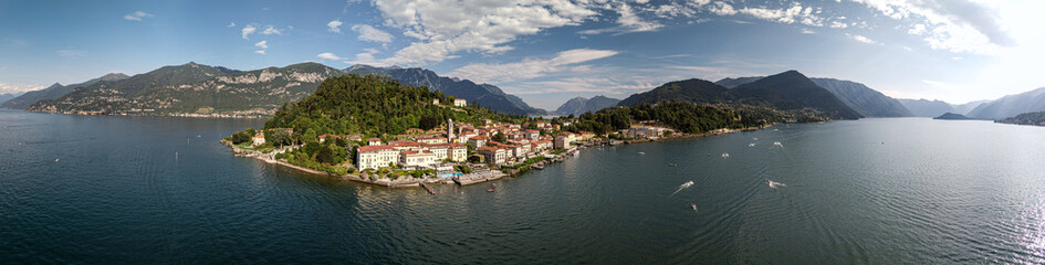 aerial view of Bellagio, lake Como, Italy