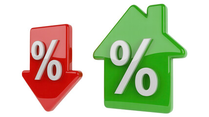 Real estate market trends show rising and falling interest rates, offering insights into mortgage rates and housing affordability with dynamic financial indicators