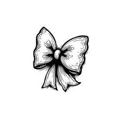 Elegant Vintage Bow Illustration: A Timeless Symbol of Celebration and Decor, style sketch