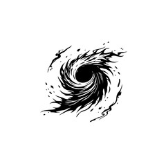 Abstract black hole vector illustration with swirling and dynamic shapes design