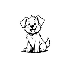Adorable cartoon dog illustration with happy expression, great for children's designs