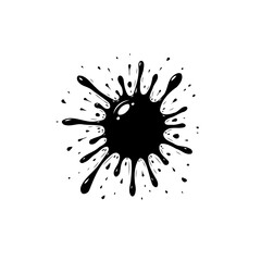 Abstract black ink blot or stain design element on white background vector image