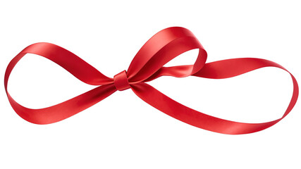 Elegant Red Satin Ribbon Bow Against a Soft Red Background
