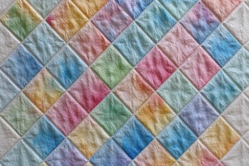 Colorful, diagonal, square patchwork