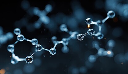 Molecular Structure, Science, Research, Dark Background, Abstract,  for Scientific Publication