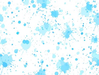 Light blue paint splatter pattern on white