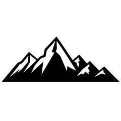 Single Mountain with Snowy Peak Symbol
A versatile icon set featuring various mountain graphics in a clean, black-and-white style
