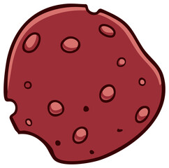 Fototapeta premium Cartoon Bitten Porous Reddish Brown Object with Multiple Irregular Holes Graphic