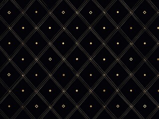 Black background with gold diamond pattern and dots