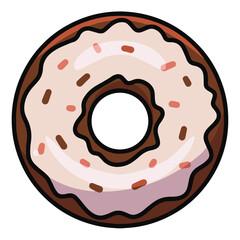 isolated donut cartoon vector illustration