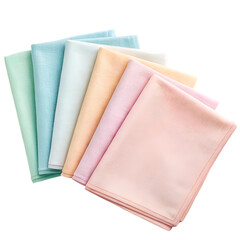 colorful napkins on white background