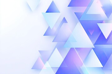 Abstract background of overlapping translucent triangles in soft blue, purple, and white tones
