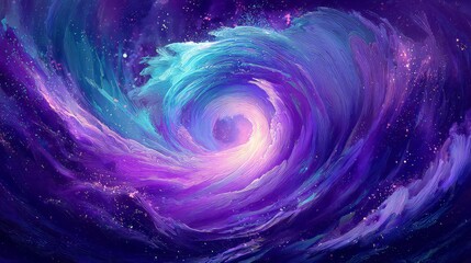 Abstract Colorful Pixelated Spiral Nebula