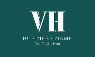 VH V vh initial logo | initial based abstract modern minimal creative logo, vector template image. luxury logotype logo, real estate homie logo. typography logo. initials logo