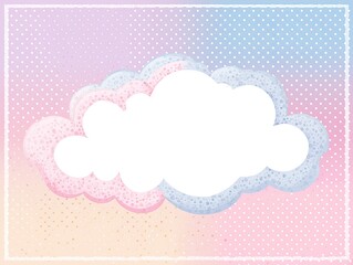 Pastel cloud graphic with a soft, dotted background
