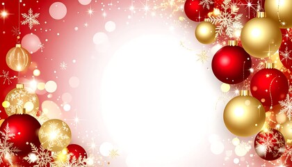 Red Gold Christmas Ornament Border.