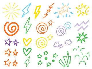 Colorful numbers and letters icon set illustration