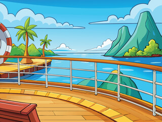 Tropical island beach with palm trees and clear blue sea perfect for a relaxing vacation