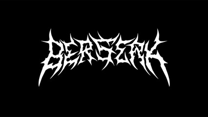 Berserk metal typography vector with sharp spiked lettering. perfect for band logos, heavy merch, or extreme music artwork