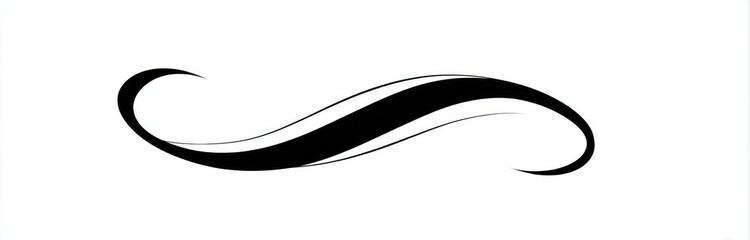 Ornate, flowing, black line design.  Two graceful, overlapping curves