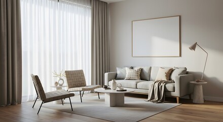 Modern Living Room with Natural Light and Minimalist Decor