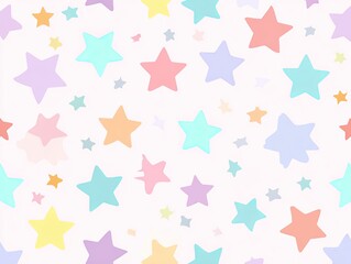 Pastel stars, scattered pattern on light background